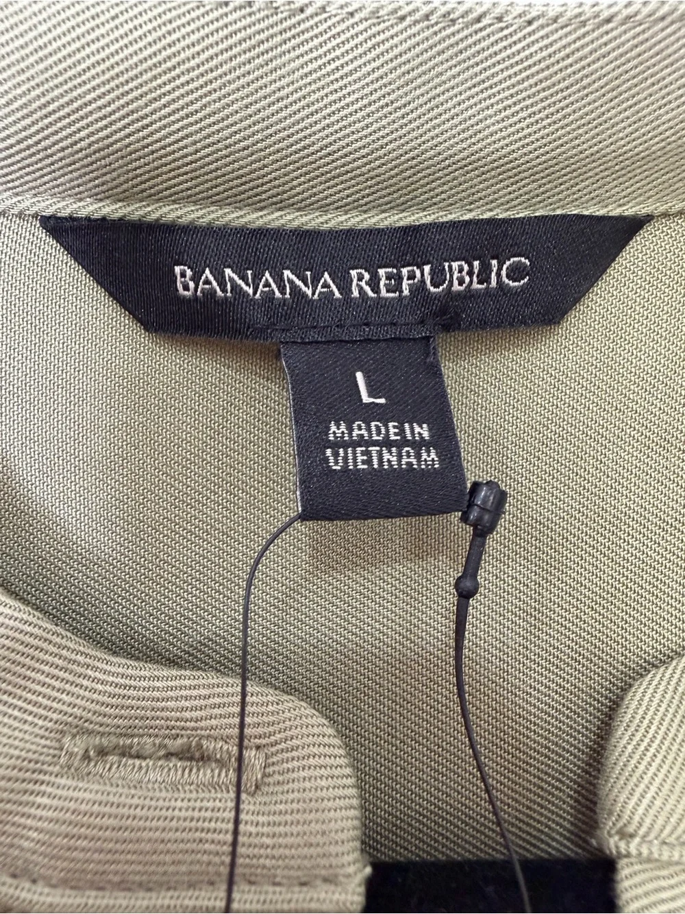 Banana Republic Men's Olive Green Long-Sleeve Henley Top